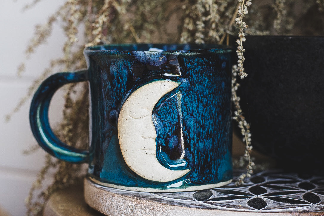 Moon Mug: Night Sky + Moonology Oracle Deck