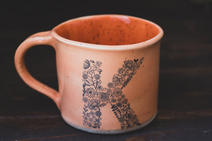 Monogram Mug "K" in Tangelo