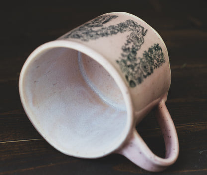 Monogram Mug "M" in Cherry Blossom