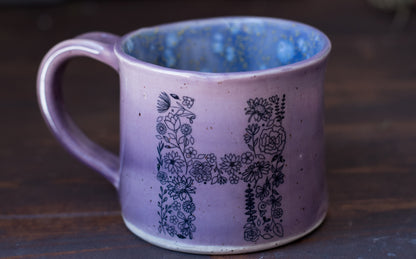 Monogram Mug "H" in Lavender