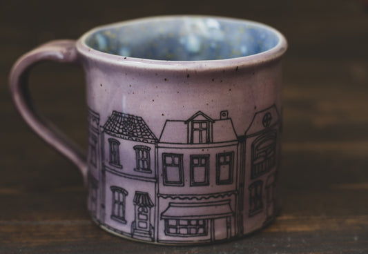 Crowded Houses Mug in Lavender