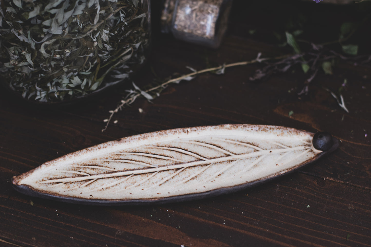 Hand Carved Feather Incense Holder - Air Element