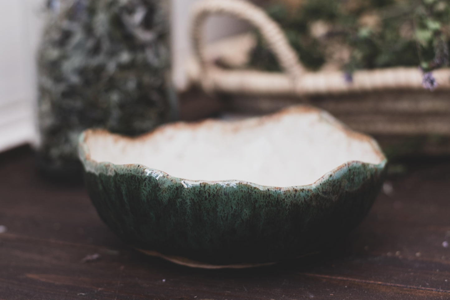 Pinch Pot Serving Bowls in Monstera